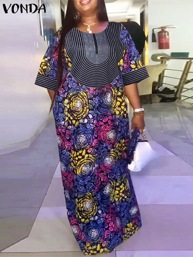 Romper Floral Print - Plus Size Women Long Dress 2024