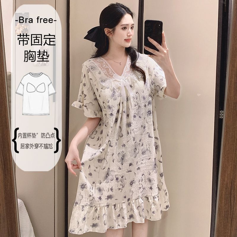 Romper Floral Print - Plus Size Sweet Floral Print Nightgown