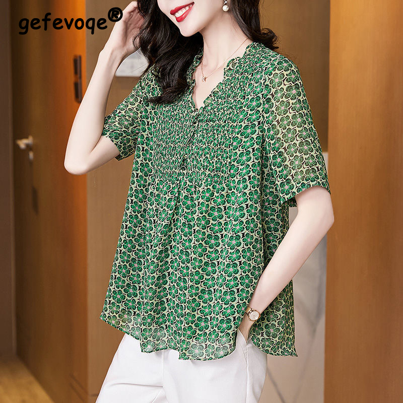 Romper Floral Print - Women Summer Ruffle Floral Printed Elegant