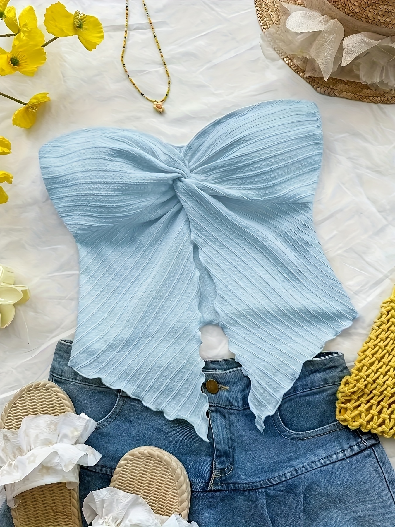 Blouse Off Shoulder - Women's Elegant Spring-Autumn Off-Shoulder One-Shoulder Blue
