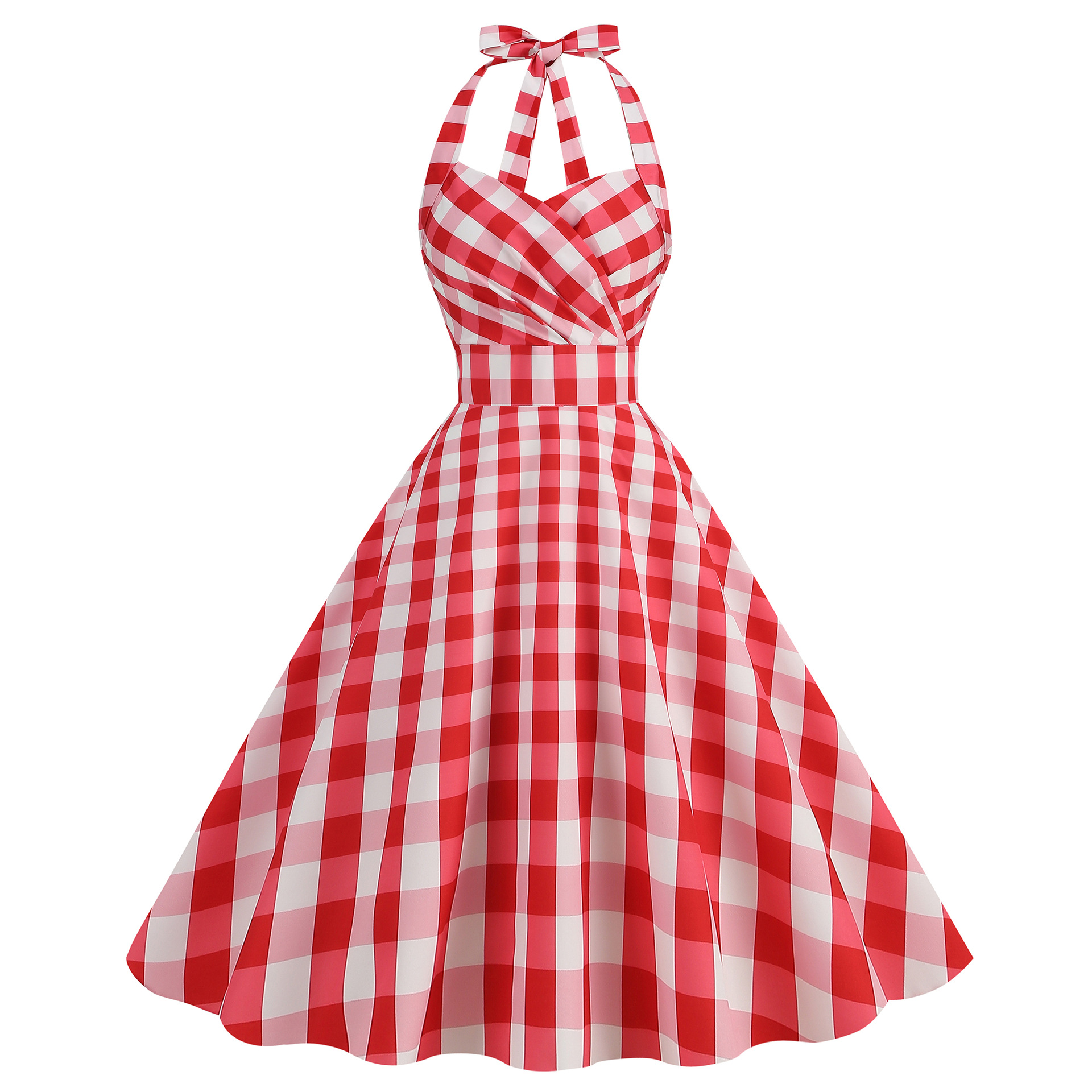 Linen Dress Wrap - Sexy Retro Print Slim Fit Women's