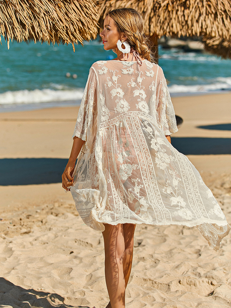 Summer Beach Vacation Sun Prot - Kimono Sheer Floral reseña y precio