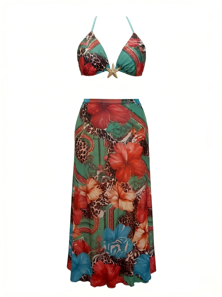 Women Plus Size Summer Boho Fl - Maxi Dress Halter reseña y precio