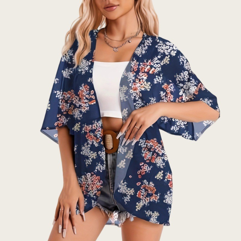 Swimsuit Woman 2025 Kimono Car - Kimono Sheer Floral reseña y precio