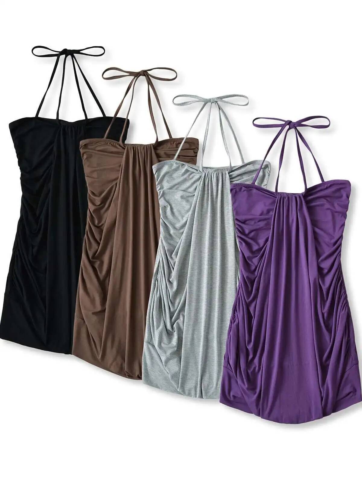 Spicy Girl Lace Up Neck Wrap H - Maxi Dress Halter reseña y precio
