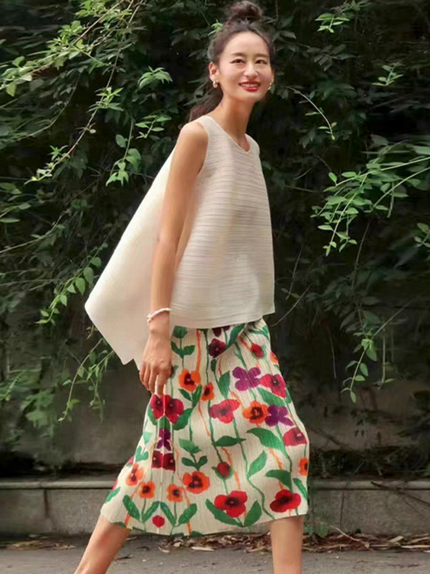  Floral Print Slimming Comfort - Midi Skirt Floral reseña y precio