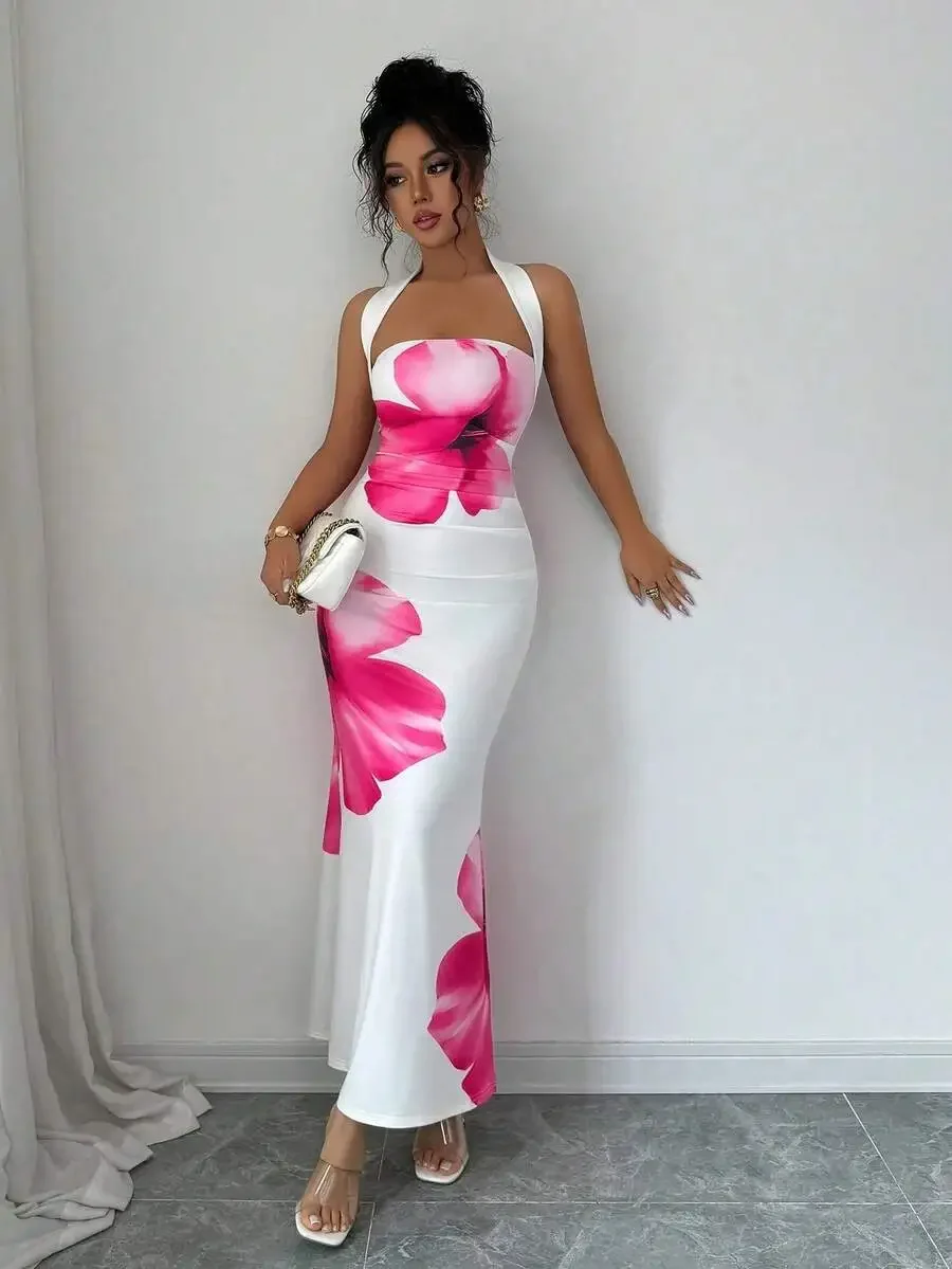 Elegant Sleeveless Halter Maxi - Maxi Dress Halter reseña y precio