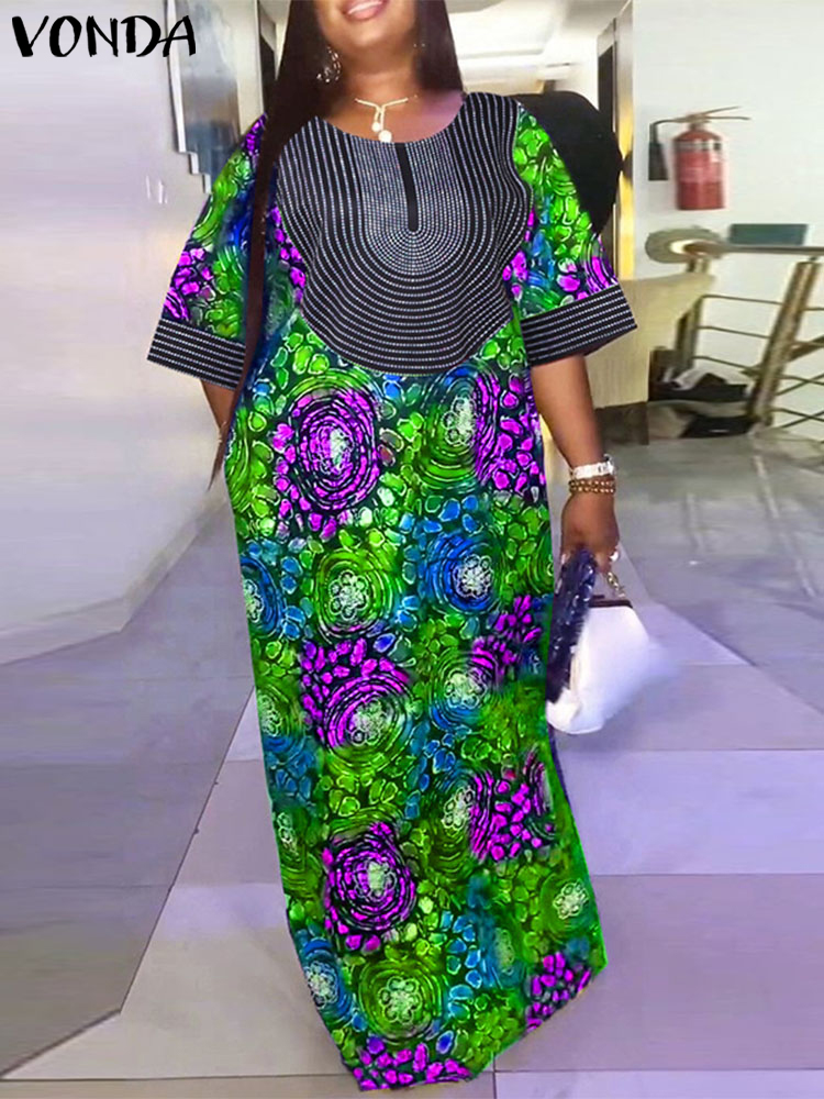 Plus Size Women Long Dress 202 - Romper Floral Print reseña y precio