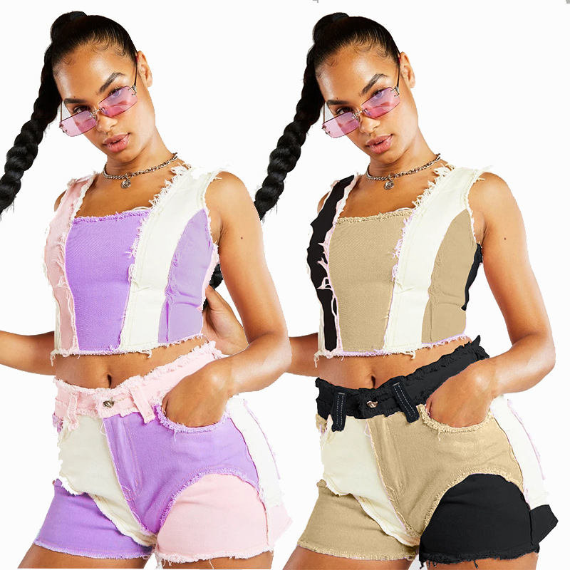 Fashion Mid-Waist Slim Fit Tor - Shorts Denim Frayed reseña y precio