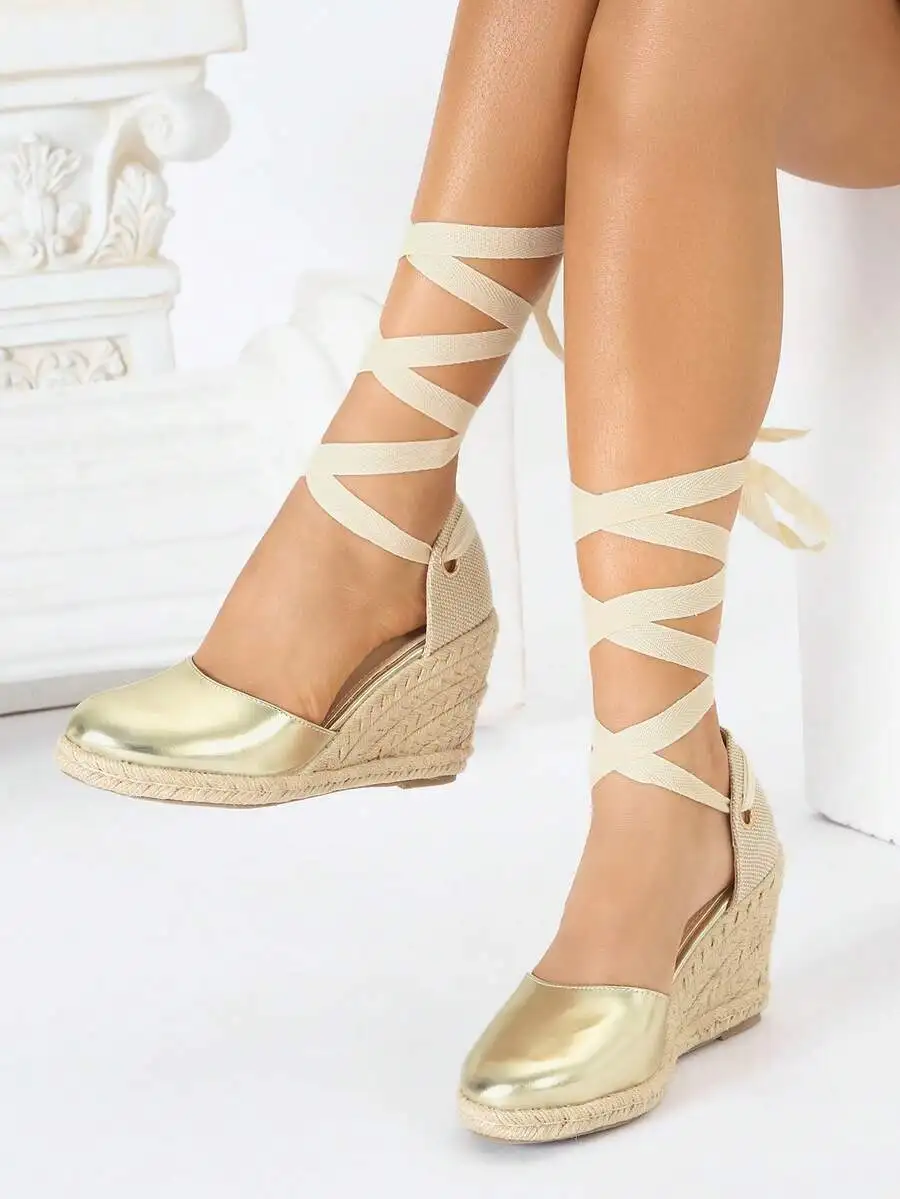 Womens Metallic Espadrille Wed - Wedge Espadrille Women reseña y precio