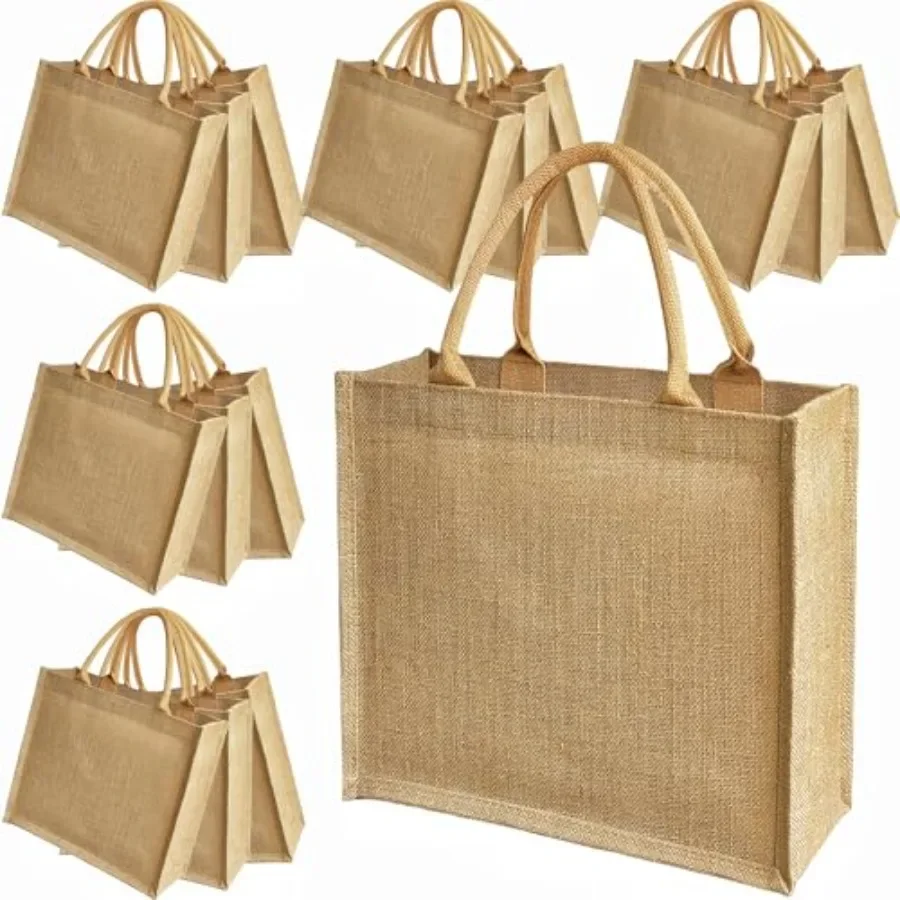 15 Pack Burlap Tote Bags 12x12 - Tote Bag Beach reseña y precio