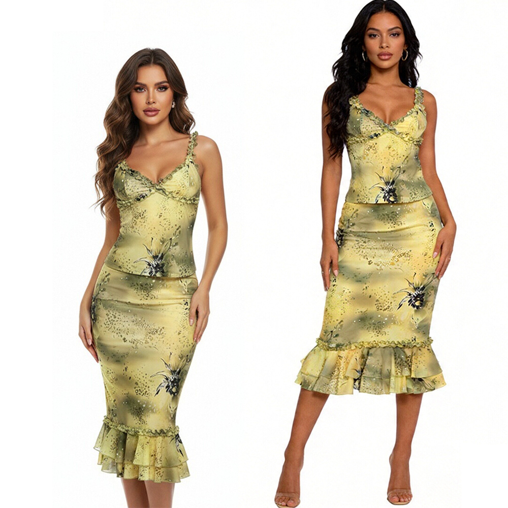 Women's Dress 2 Piece Floral P - Midi Skirt Floral reseña y precio