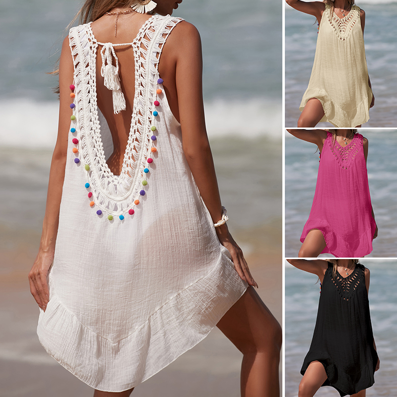 Women V-Neck Backless Hollow O - Cover Up Kaftan reseña y precio