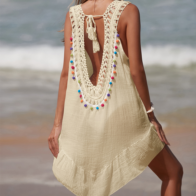 Women V-Neck Backless Hollow O - Cover Up Kaftan reseña y precio