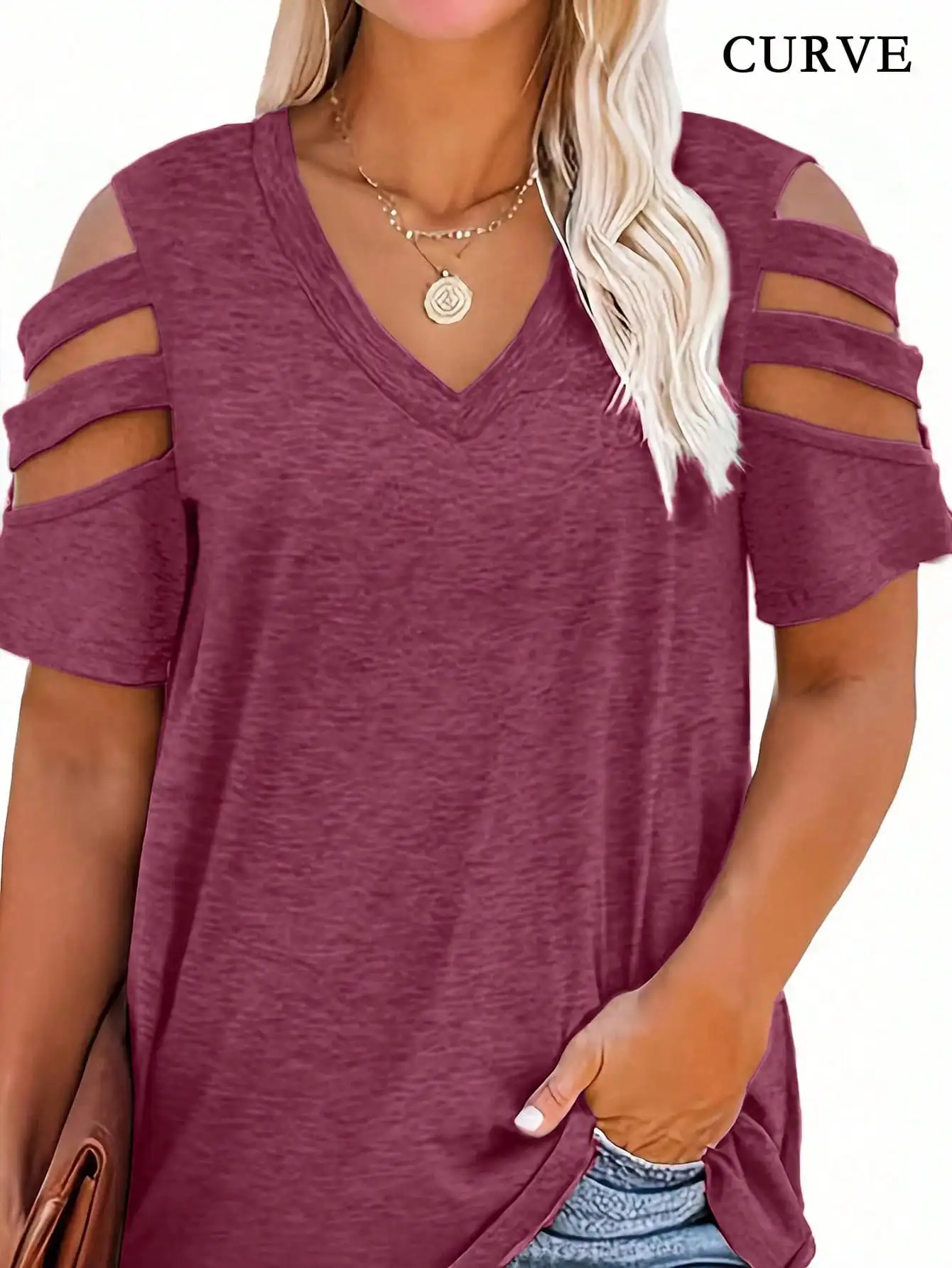 Women Fashion Plus Size 1XL-5X - Blouse Off Shoulder reseña y precio