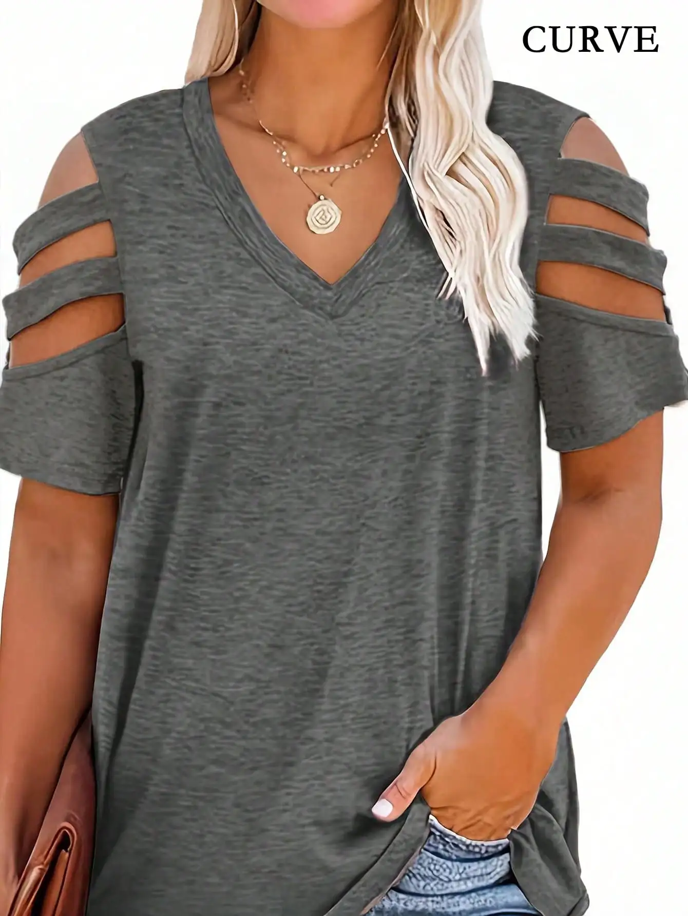 Women Fashion Plus Size 1XL-5X - Blouse Off Shoulder reseña y precio