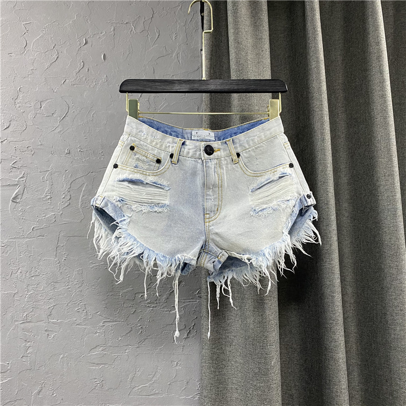 Summer Sexy Shorts Women Zippe - Shorts Denim Frayed reseña y precio