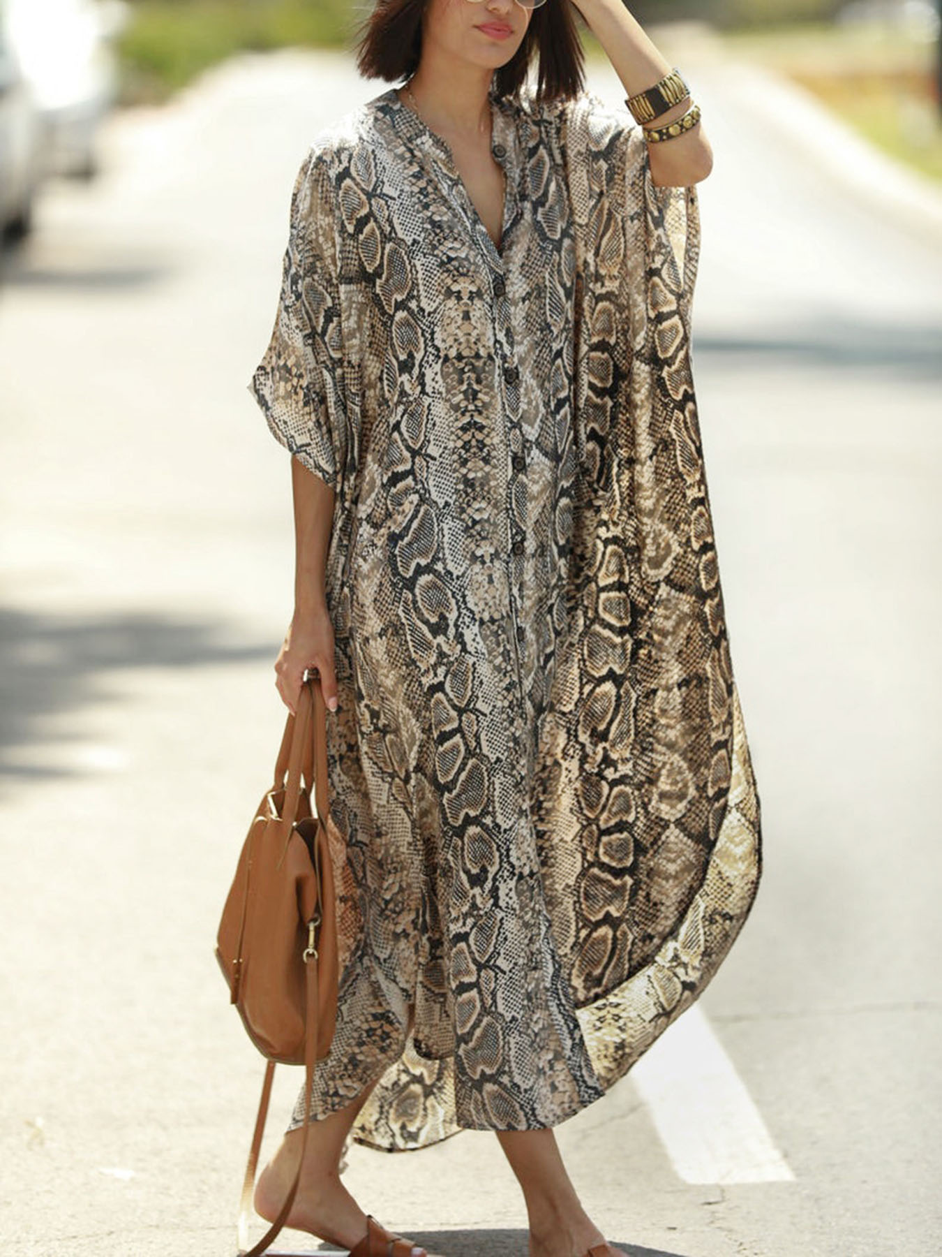 Bohemian Print Beach Cover-Up  - Cover Up Kaftan reseña y precio