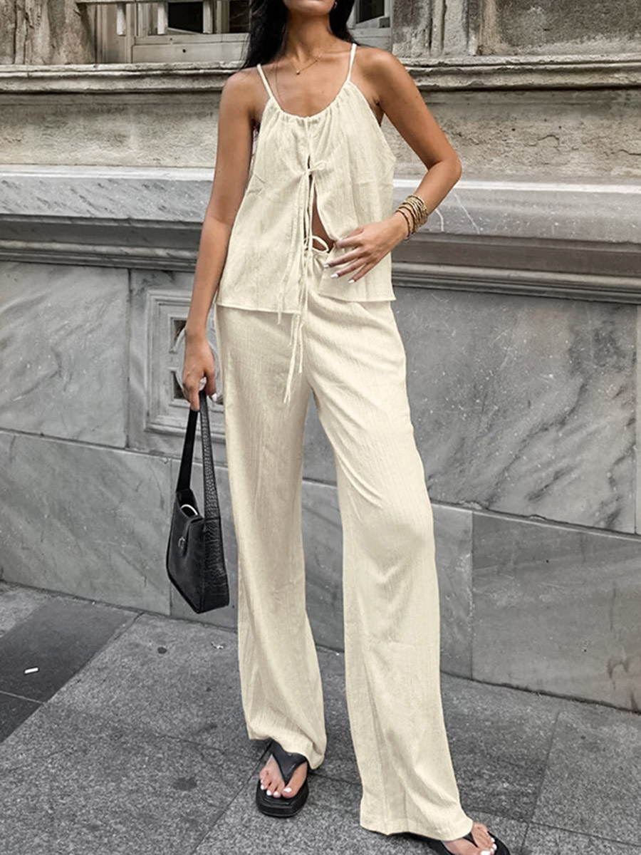2026 Women Two Piece Set Women - Linen Pant Wide reseña y precio