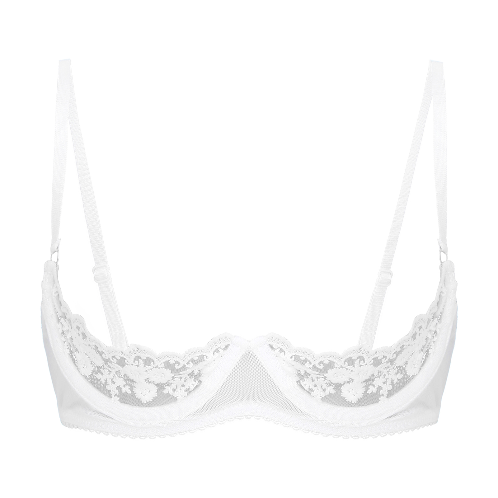 Women's Floral Lace Quarter Cu - Bralette Triangle Set reseña y precio