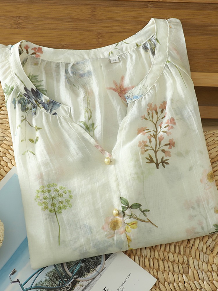 Lightweight Summer Floral Cott - Romper Floral Print reseña y precio