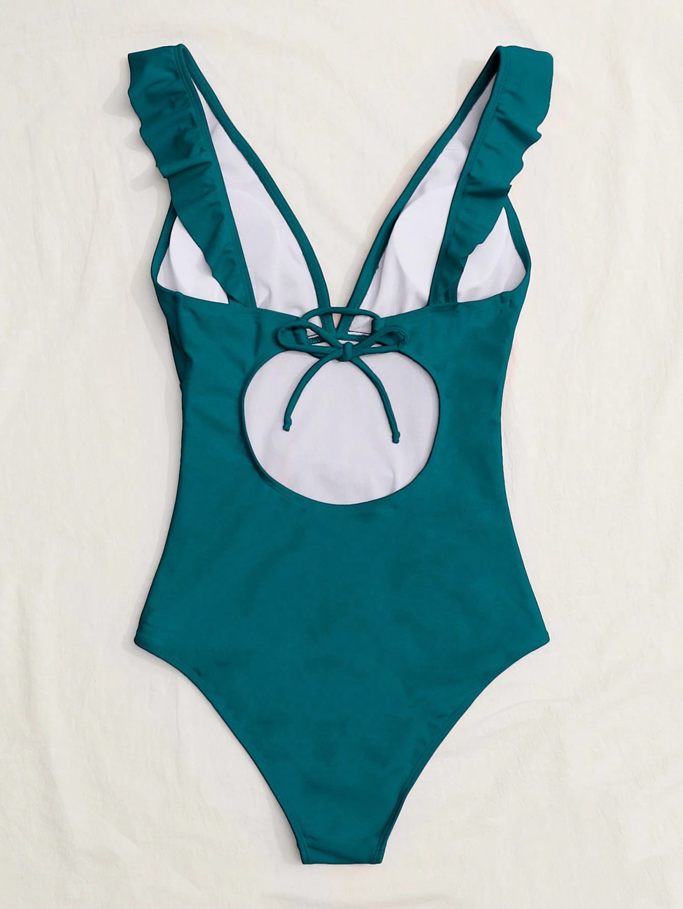 Women Solid Color Ruched One P - Swimsuit Bikini Ruched reseña y precio