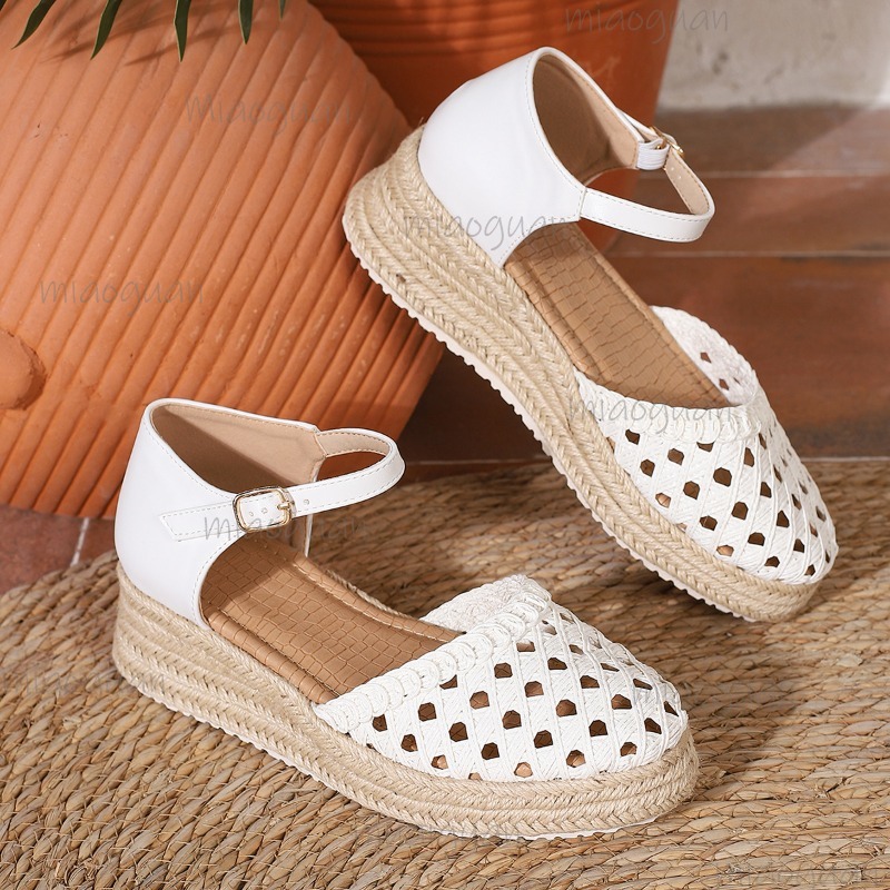 Boho Women's Hollow Out Woven  - Wedge Espadrille Women reseña y precio
