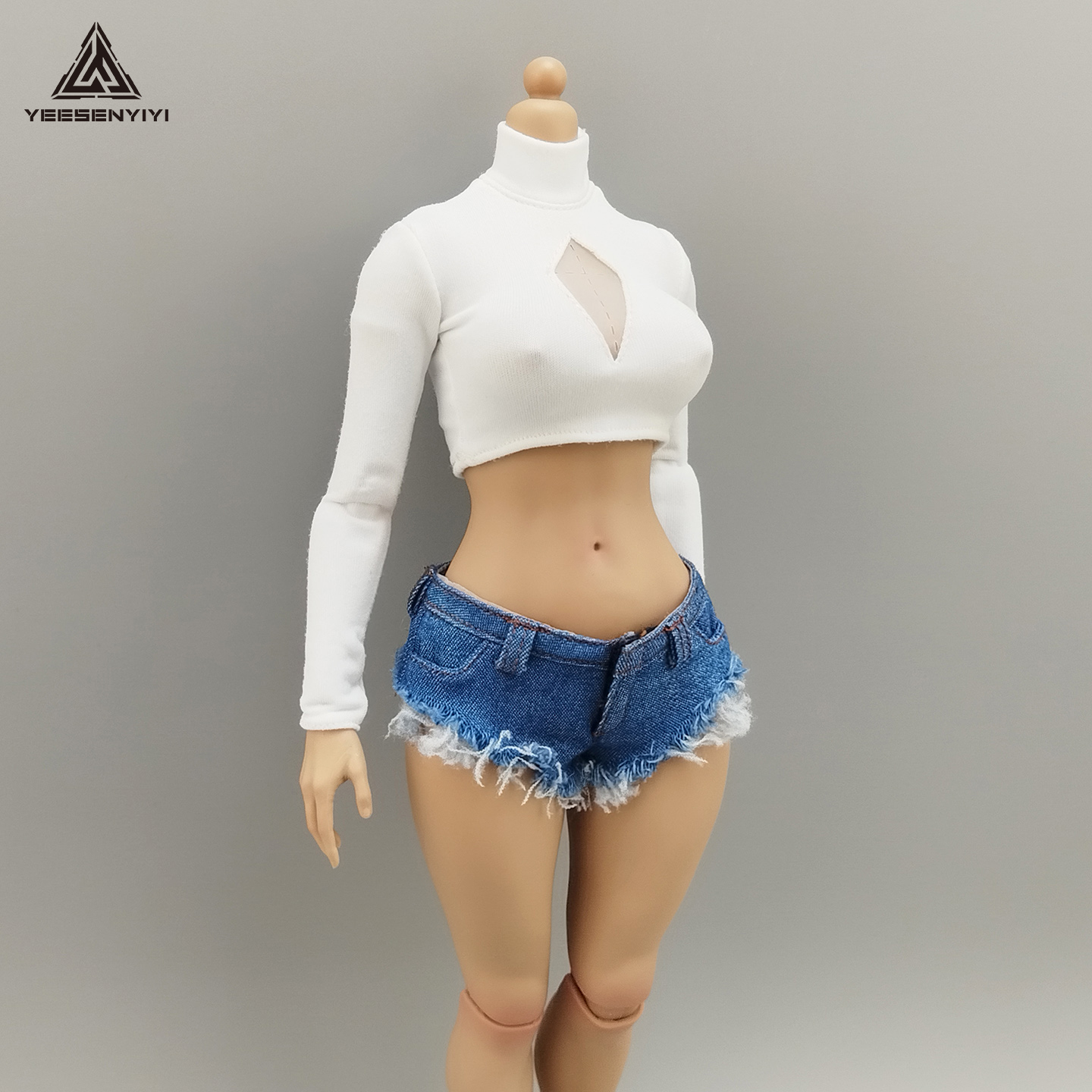 1/6 Scale Distressed Denim Min - Shorts Denim Frayed reseña y precio