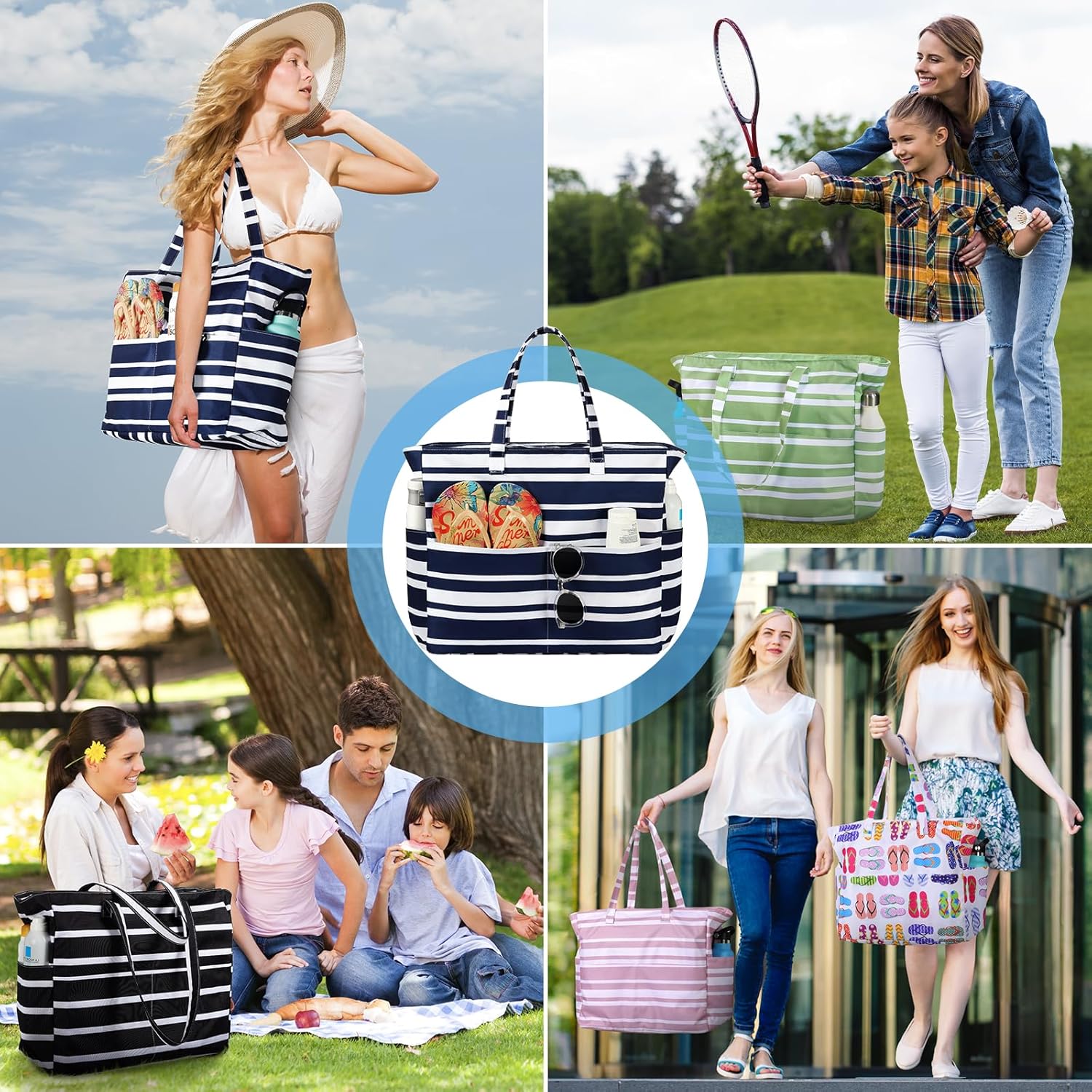 Waterproof Sandproof Beach Tot - Tote Bag Beach reseña y precio