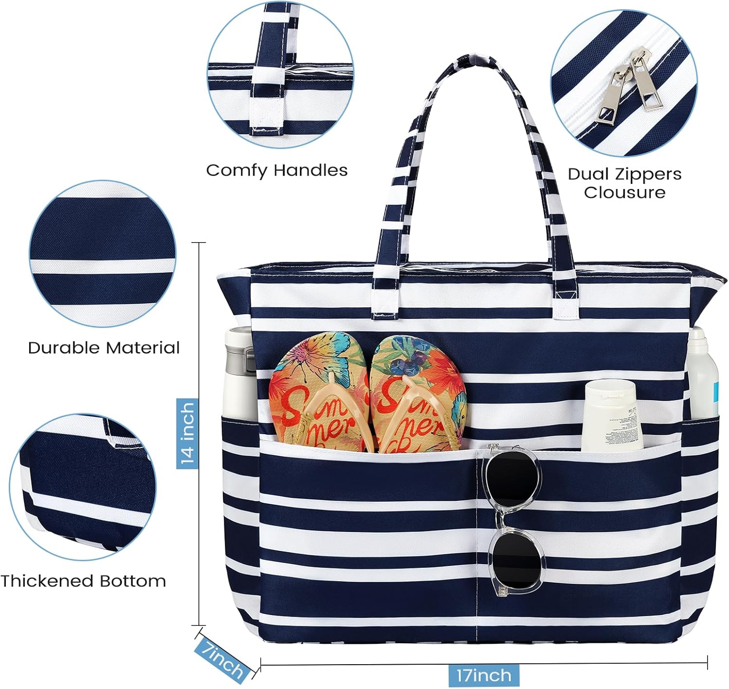 Waterproof Sandproof Beach Tot - Tote Bag Beach reseña y precio