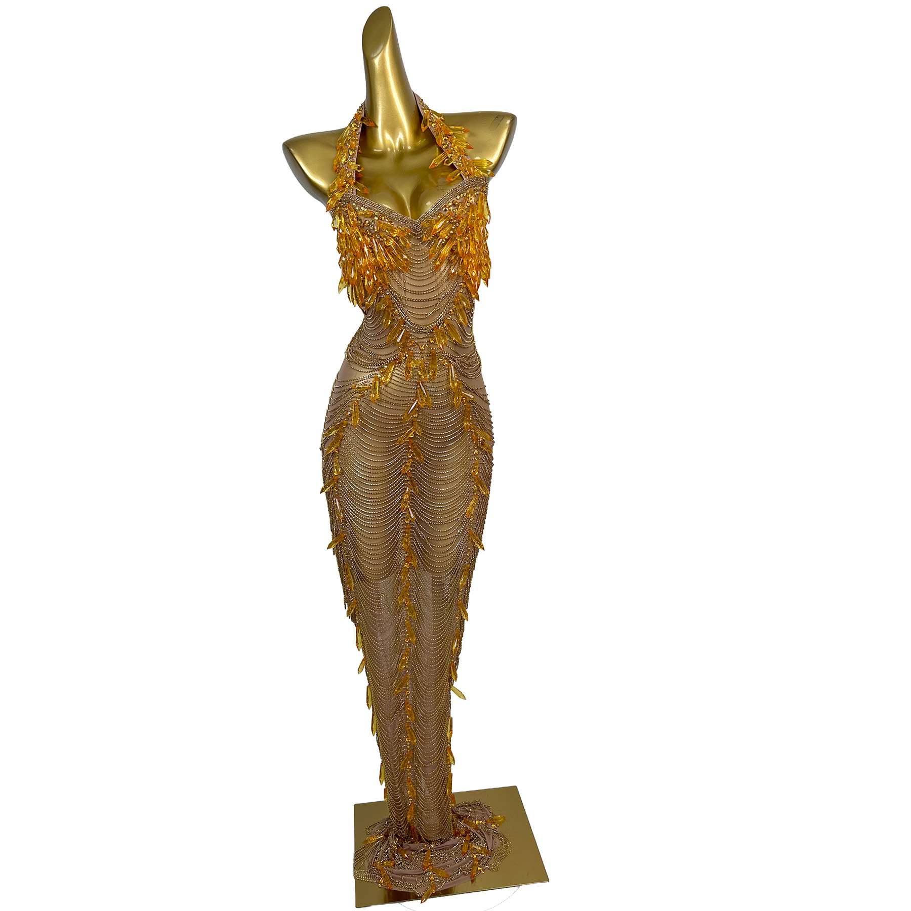 Ailisi Women Luxury Gold Cryst - Maxi Dress Halter reseña y precio