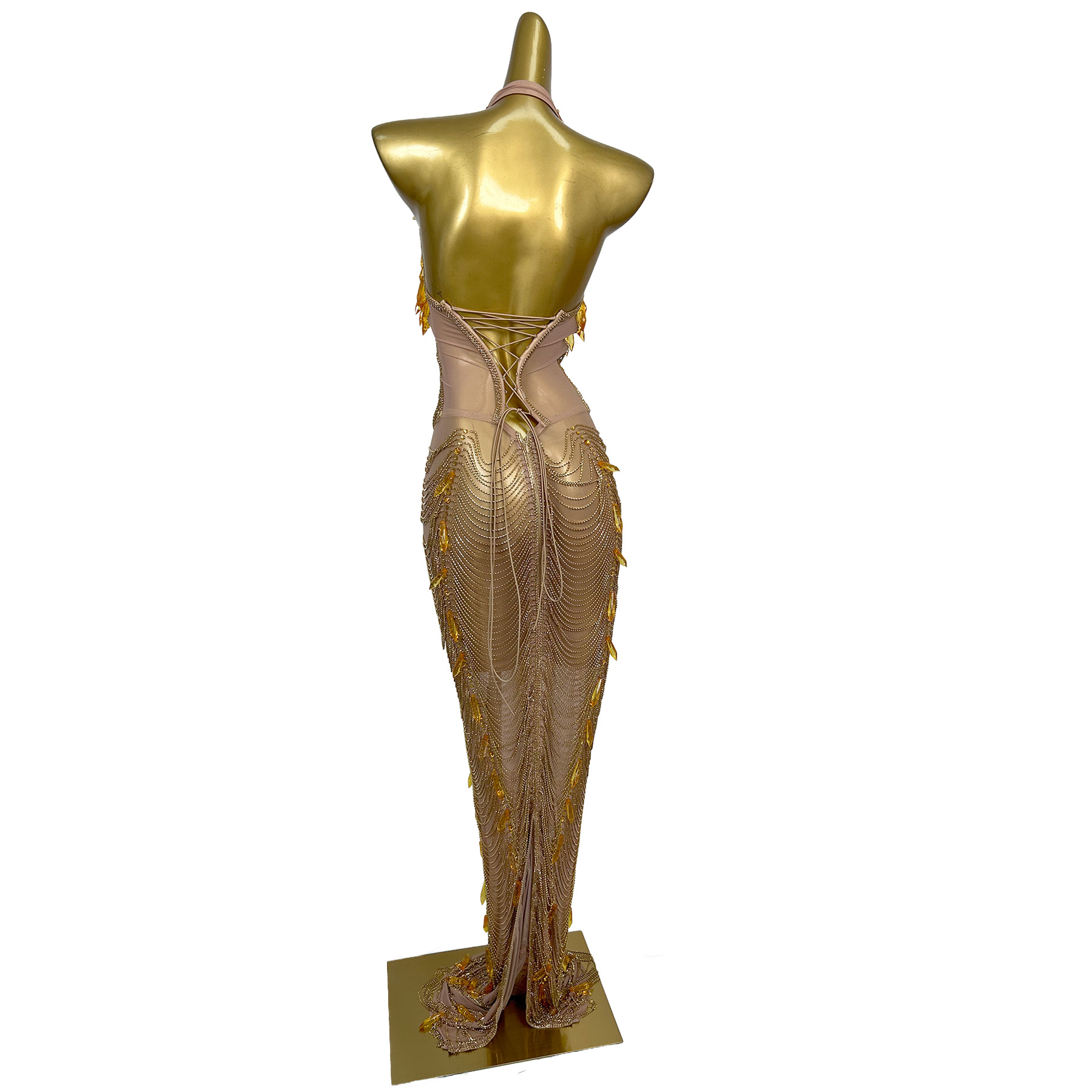 Ailisi Women Luxury Gold Cryst - Maxi Dress Halter reseña y precio