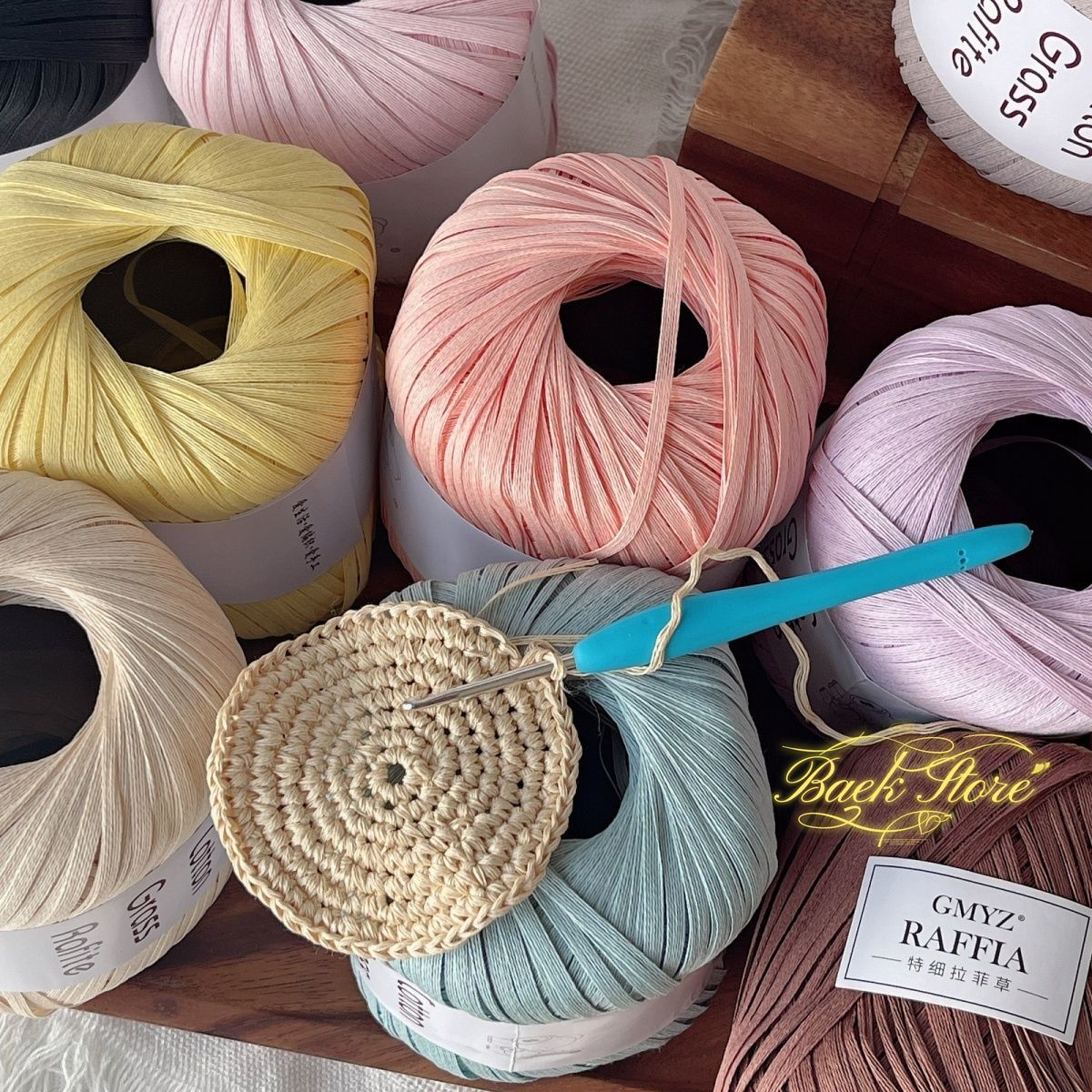 102M/roll Multicolor Raffia Ya - Crochet Bag Raffia reseña y precio