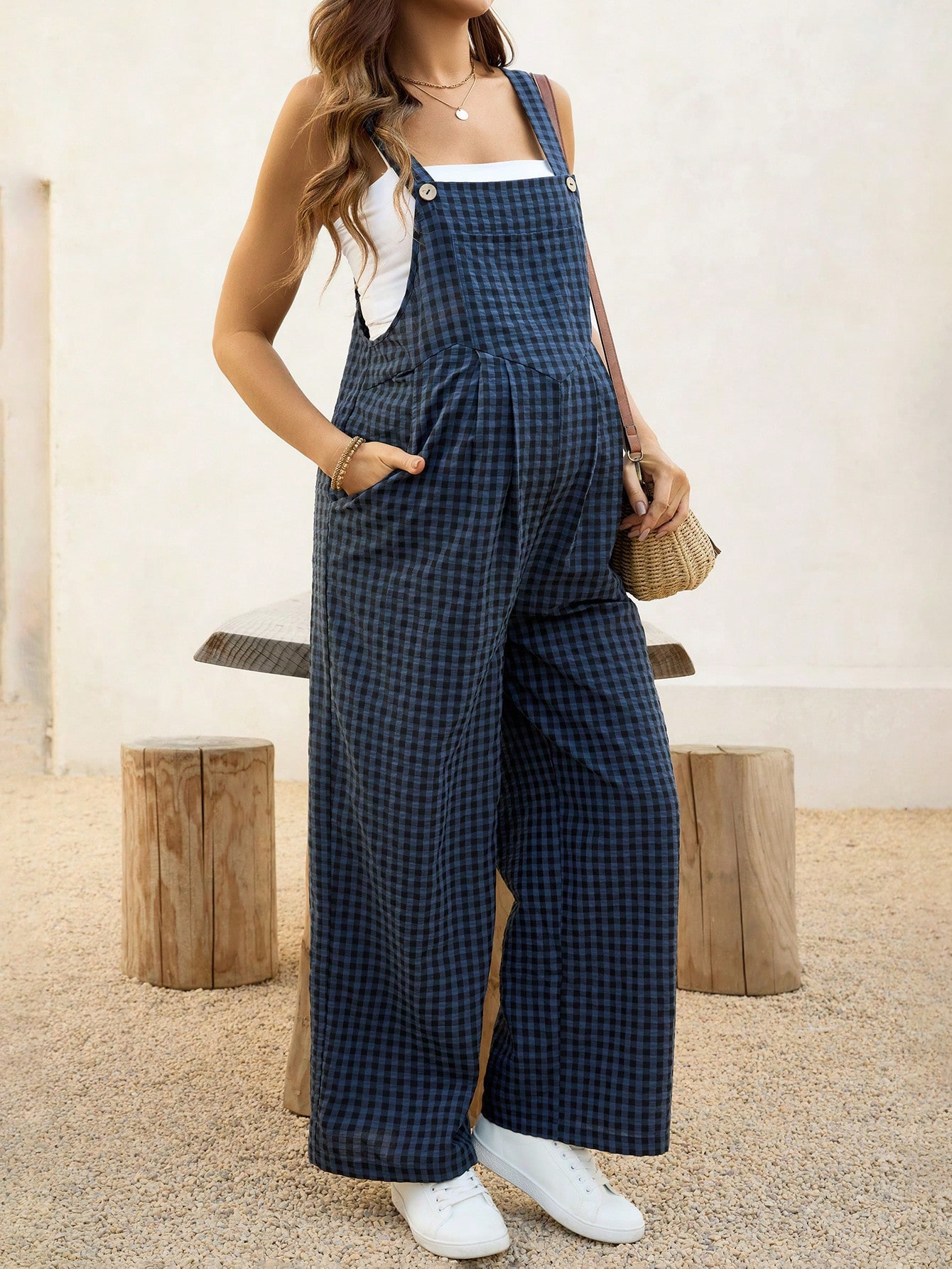 Casual Maternity Jumpsuit Plai - Jumpsuit Linen Relaxed reseña y precio