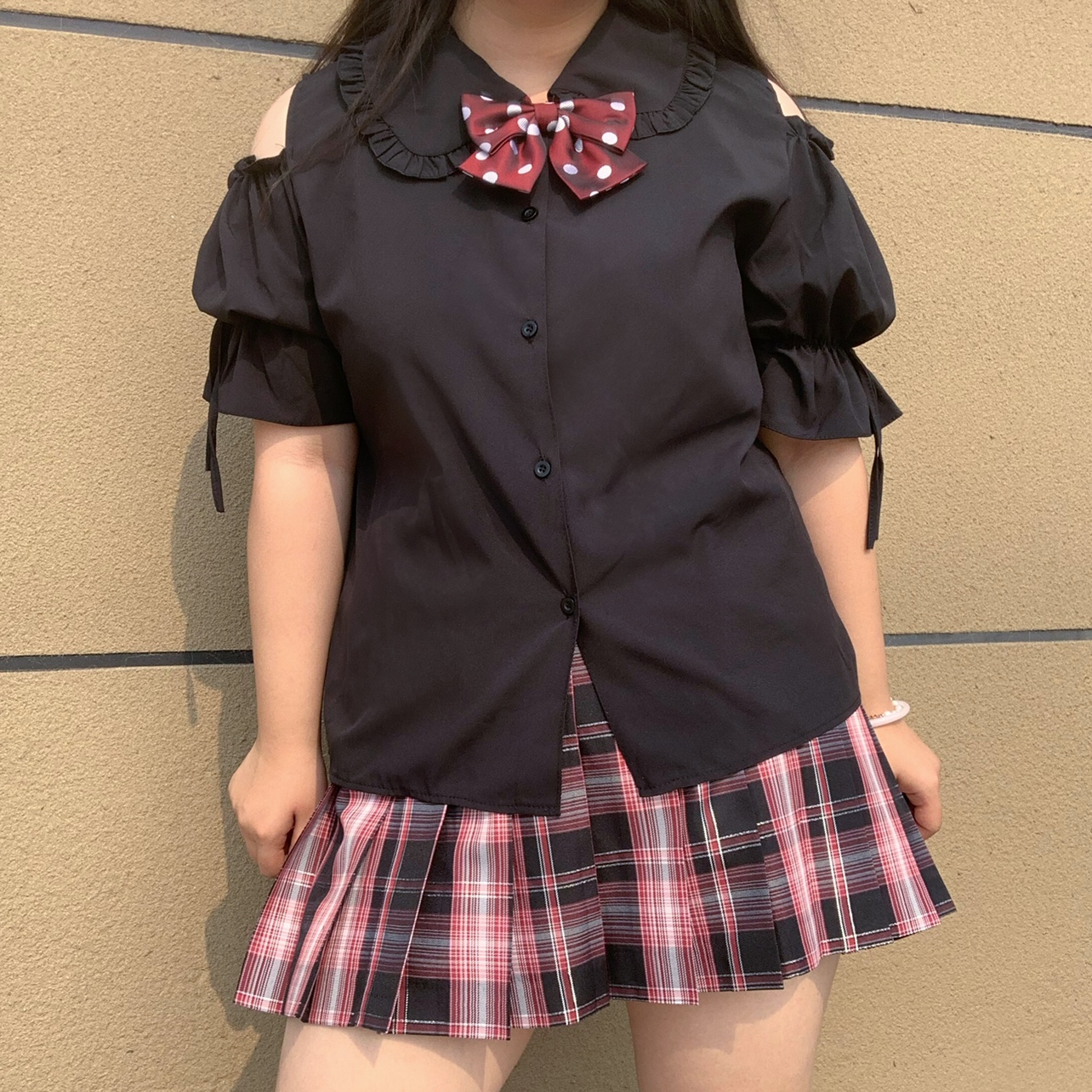 Large Size Jk Uniform Off-the- - Blouse Off Shoulder reseña y precio