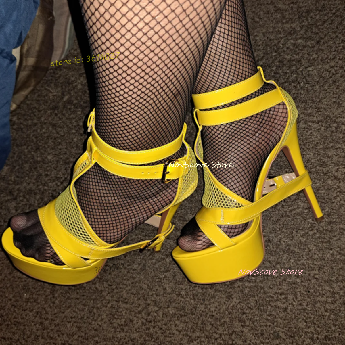 Yellow Open Toe Strappy Sandal - Sandal Strappy Heeled reseña y precio