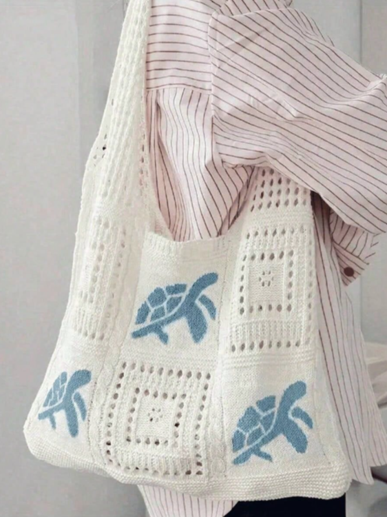 1Pc Sea Turtle Crochet Hollow  - Tote Bag Beach reseña y precio