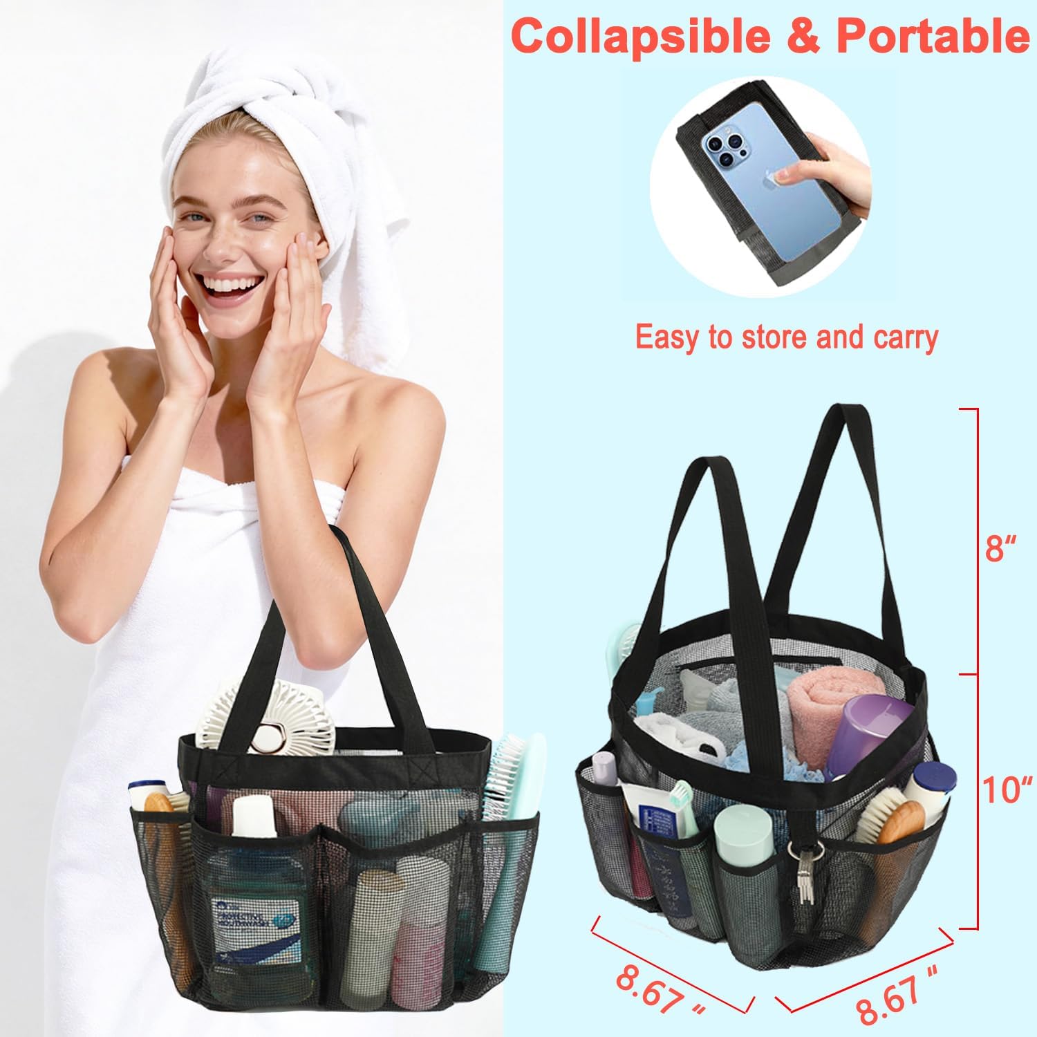 Portable Mesh Shower Caddy wit - Tote Bag Beach reseña y precio
