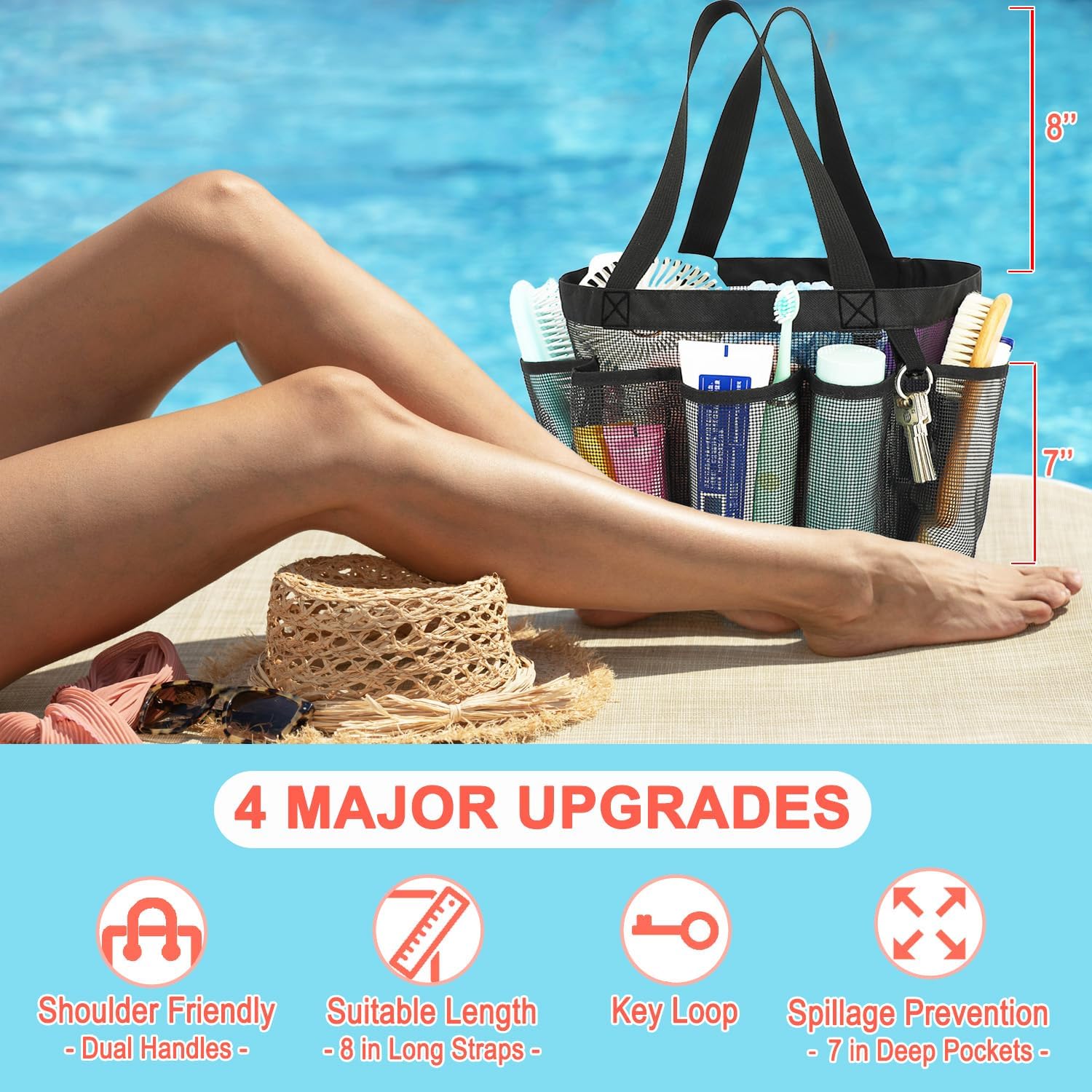 Portable Mesh Shower Caddy wit - Tote Bag Beach reseña y precio