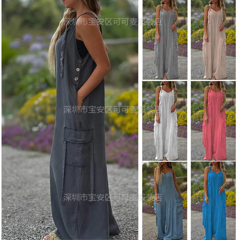 Loose Summer Jumpsuit Casual L - Jumpsuit Linen Relaxed reseña y precio