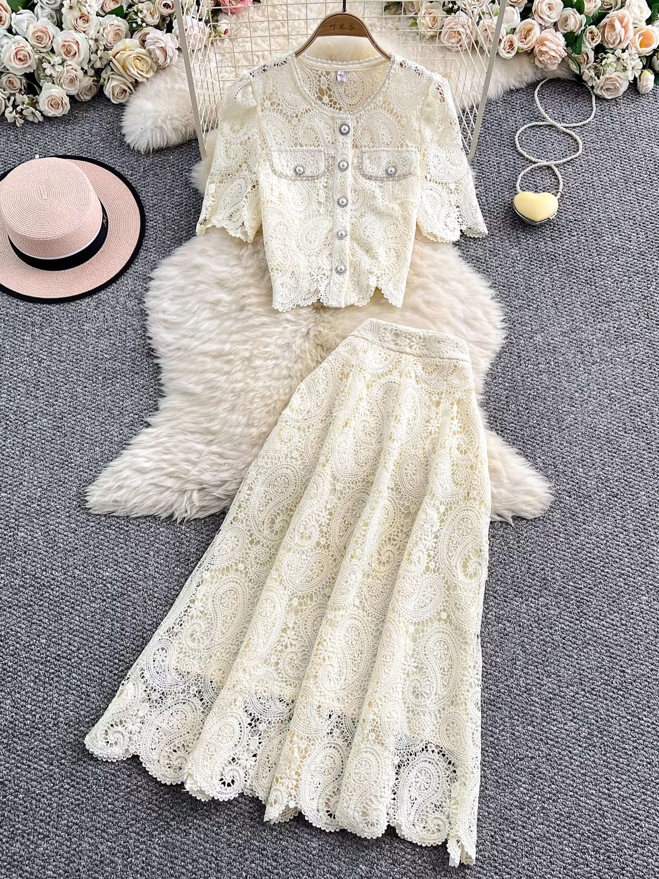 Elegant Pearl Long Dress Suits - Midi Skirt Floral reseña y precio