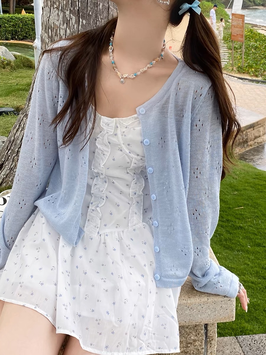Summer Mint Green Thin Knitted - Cover Up Kaftan reseña y precio