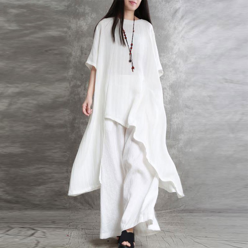 Women's Cotton Linen 2-piece S - Linen Pant Wide reseña y precio