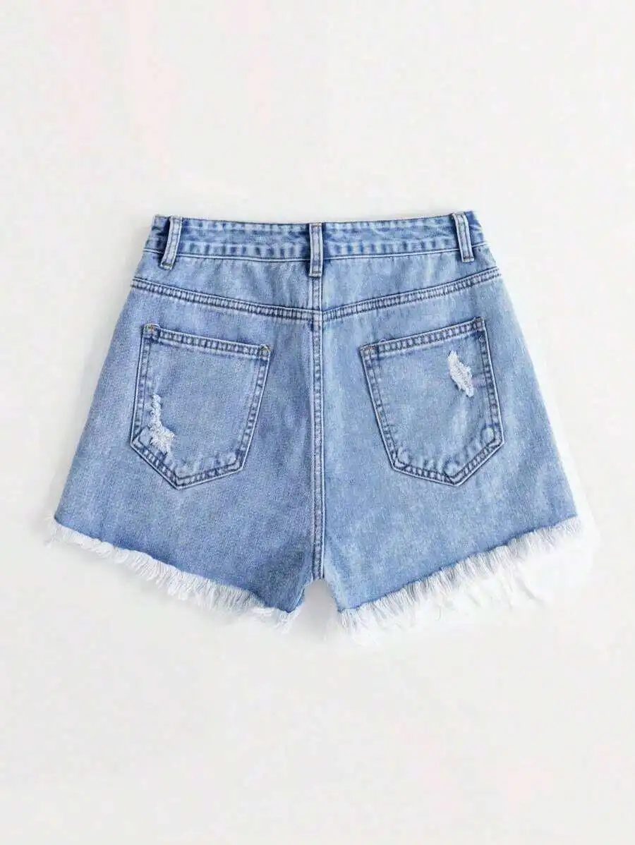 Womens Distressed Denim Shorts - Shorts Denim Frayed reseña y precio