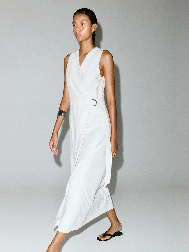 H&M Women's Dress Summer Linen - Linen Dress Wrap reseña y precio