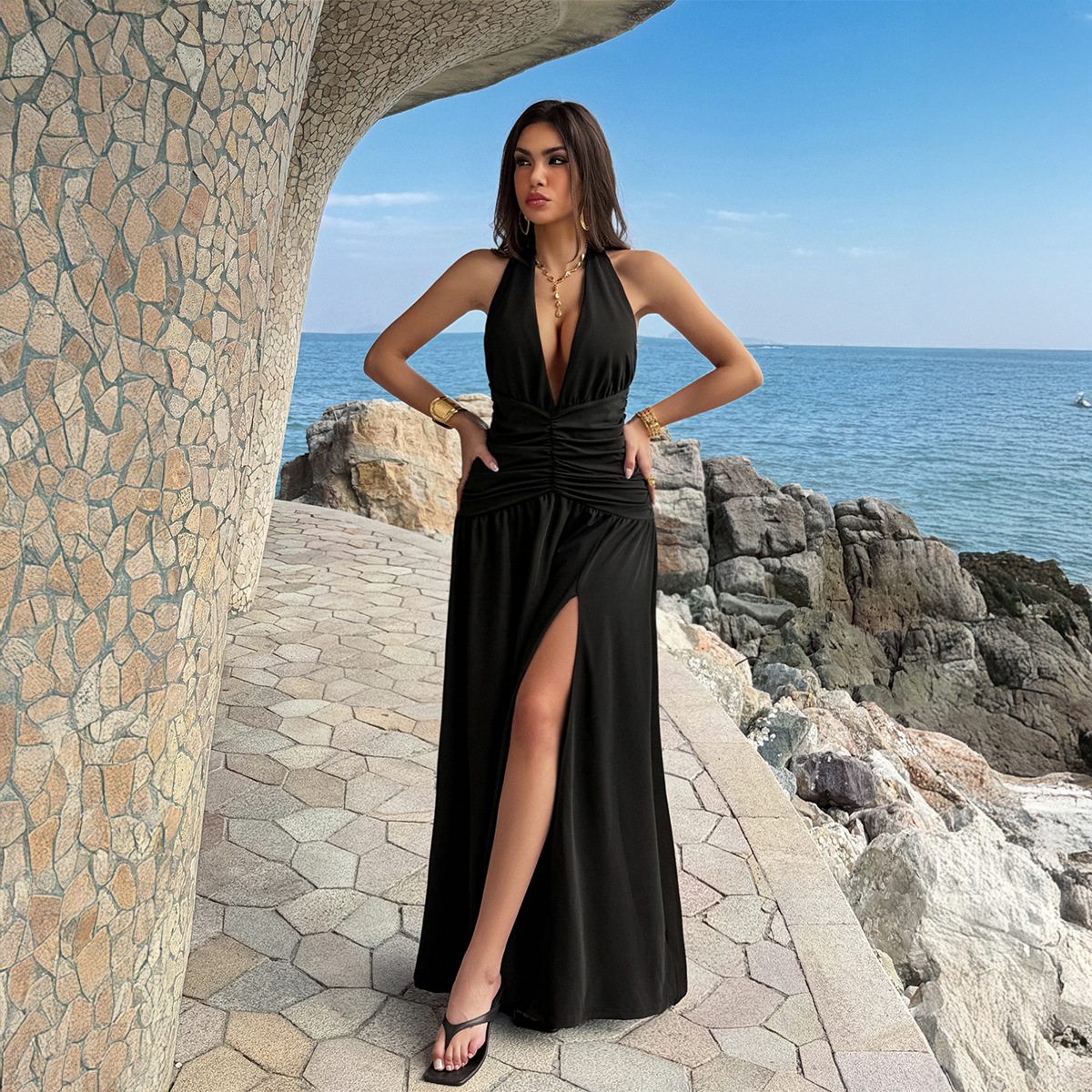 Women's Dress 2 Colors Halter  - Maxi Dress Halter reseña y precio