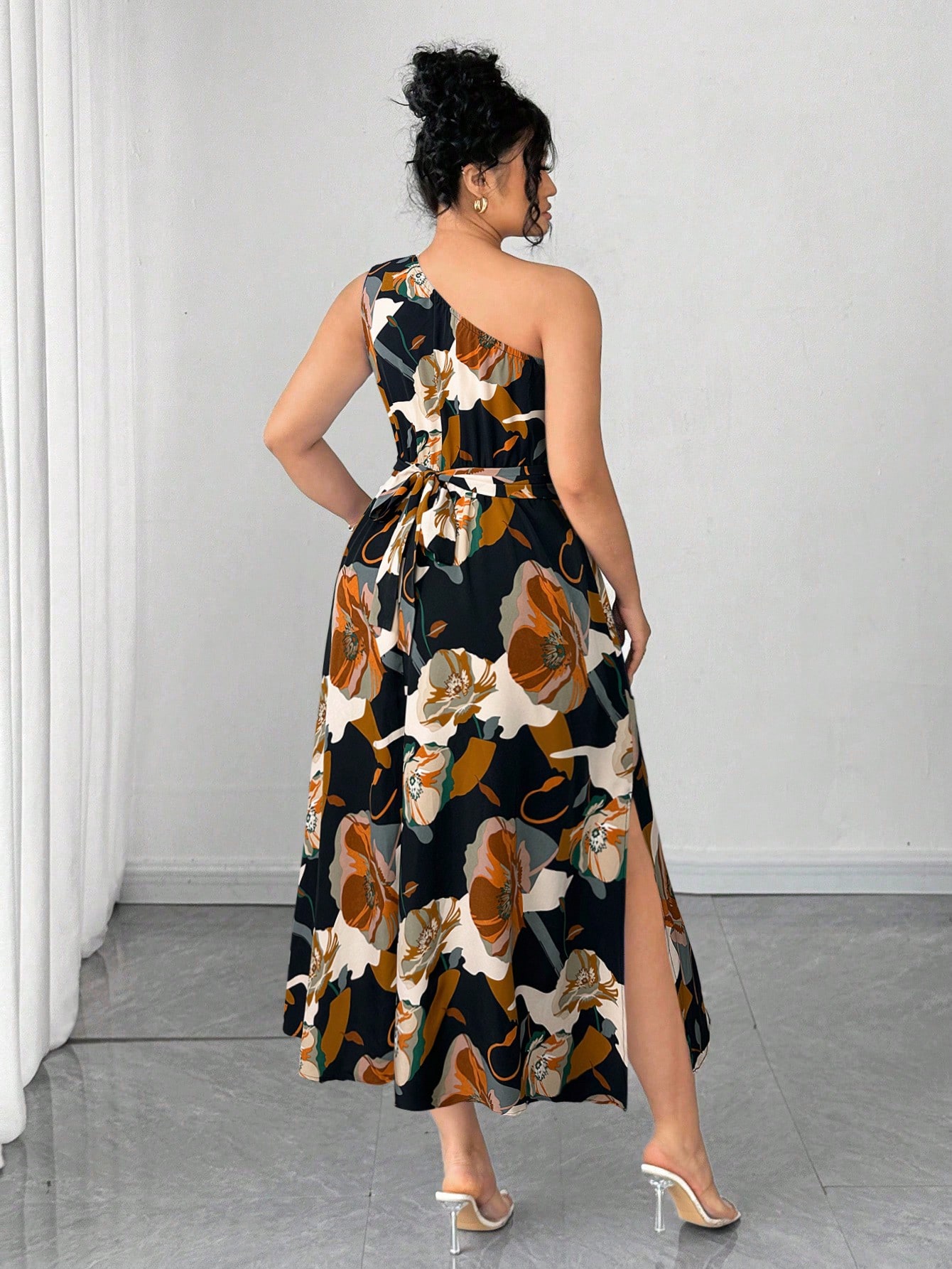Asymmetrical One-Shoulder Flor - Midi Skirt Floral reseña y precio