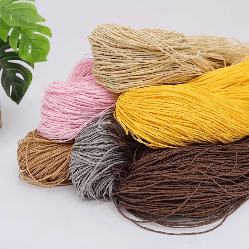 200g 2ply Cotton Raffia Yarn f - Crochet Bag Raffia reseña y precio