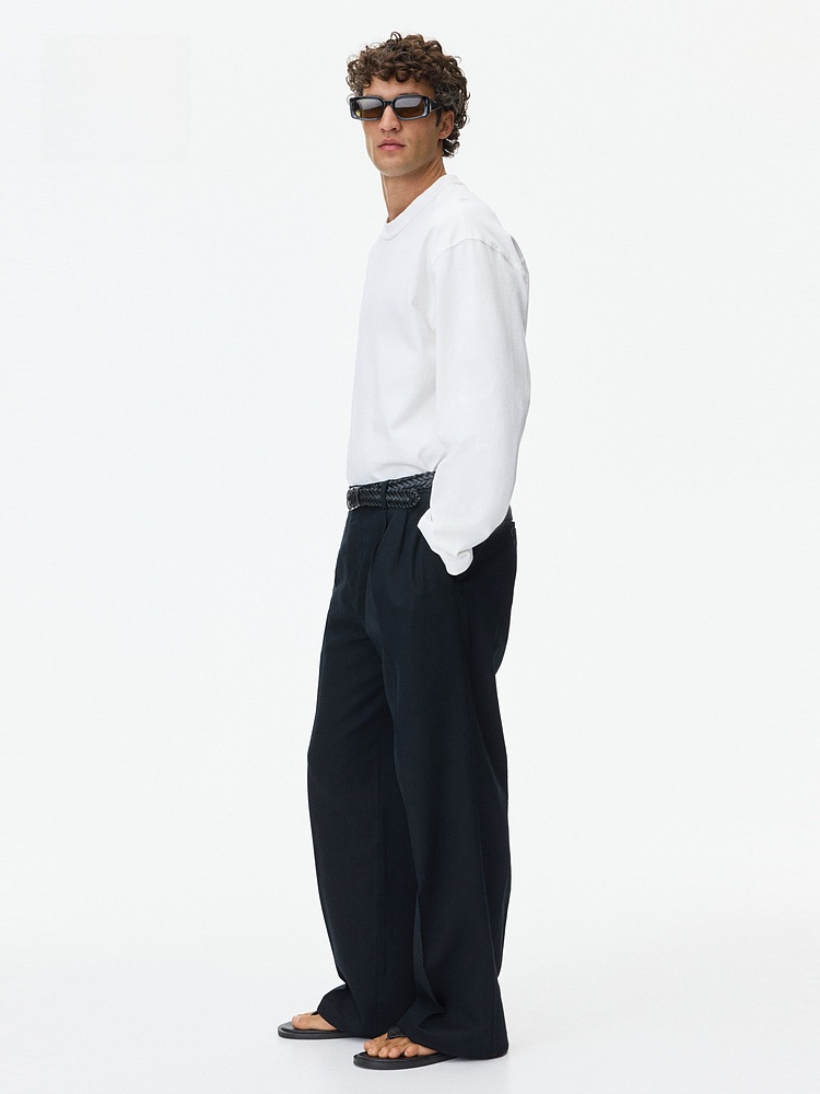 H&M Men's Loose Linen Blend Ca - Linen Pant Wide reseña y precio