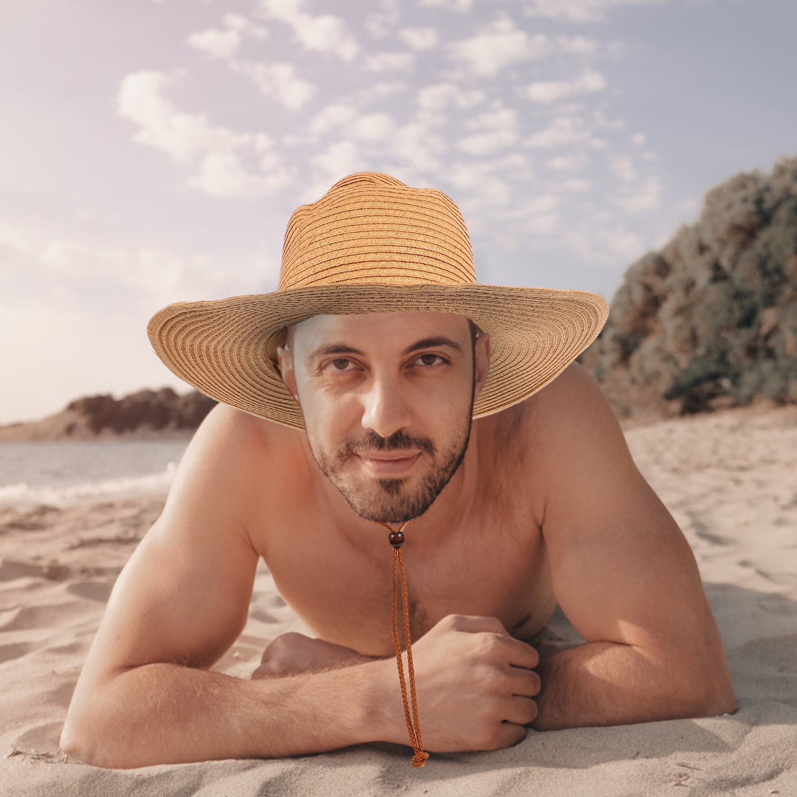 Men Wide Brim Straw Sun Hat Kh - Hat Floppy Wide reseña y precio